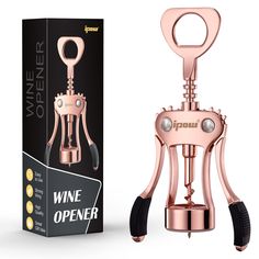 PRICES MAY VARY. Sturdy Metal - Made of solid zinc alloy with high quality construction. You will feel the weighted wine opener is heavy in your hand. It is packaged in a elegant box. No Cork Tear - Sharp pointed spiral goes into the cork quickly and efficiently. No need to worry about the cork remnants in the wine. Just enjoy the sip without hassle. Easy To Screw - Featured with a big sleek turn handle for easy to screw. For people with arthritic hands and the elderly, IPOW wine opener will be Arthritic Hands, Cork Screw, Premium Wine, Wine Drinkers, Wine Top, Wine Bottle Opener, Wine Opener, Wine Enthusiast, Wine Lovers