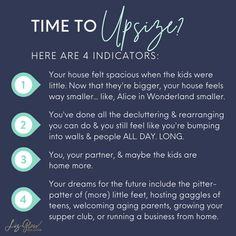 a blue poster with the words time to upgrade here are 4 indicators for your house