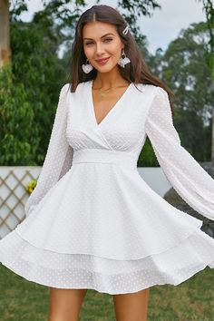 2023 Clothes, Viral Products, Frock Style, Swiss Dot Dress, White Lace Blouse, Tiktok Viral, Layered Dress, Mini Robes, Vestidos Vintage