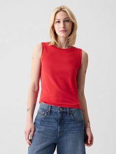 Modern Shell Tank Top | Gap Spring Cotton Tank Top By Gap, Sleeveless Everyday Tops By Gap, Gap Sleeveless Tops For Everyday Wear, Sleeveless Gap Tops For Everyday, Gap Cotton Tank Top For Summer, Casual Sleeveless Tops By Gap, Casual Sleeveless Gap Tops, Gap Spring Tank Top, Gap Summer Tank Top