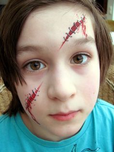 use one for a pirate scar Scar Face Paint, Scary Face Paint, Halloween Makeup For Kids, Halloween Makeup Diy