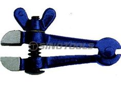 two blue pliers are shown on a white background