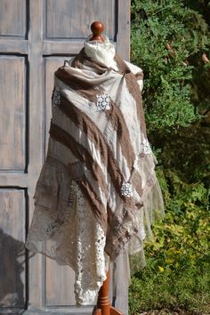 A unique women's cream-colored shawl designed by MyEspressoArt Projects with a heart for special people. Dimensions: 222 cm x 94 cm / 87,40 x 37 inches Cream Shawl, Special People, Shawls And Wraps, A Heart, Scarf Wrap, Poland, Scarf Accessory, Shawl, Victorian Dress