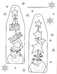 two bookmarks with christmas decorations on them