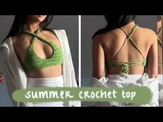 Crochet Top Quick, Diy Criss Cross Top, Crochet Cross Top Pattern, Crop Top Crochet Pattern Free, Criss Cross Top Pattern, Criss Cross Crochet Top, Crochet Criss Cross Halter Top, Make Crop Top, Crochet Triangle Bra Cup Pattern