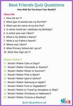 Quiz for Friends Question To Ask Your Sister, How Much You Know Me Questions, How Well You Know Me Questions, Best Friend Questions To Ask About Me, How Well Do You Know Your Best Friend Questions, Sister Test Questions, Best Friend Trivia, Best Friend Test Questions Bff