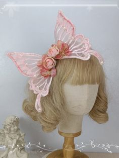 This price is for a pair of hairclips only. Out Of Service, Butterfly White, Headpiece Accessories, Big Butterfly, Hand Accessories, Kawaii Accessories, Butterfly Hair, Vintage Gothic, Pink Butterfly