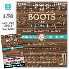 the boots and beauies baby shower party is set up on a wooden background with lights