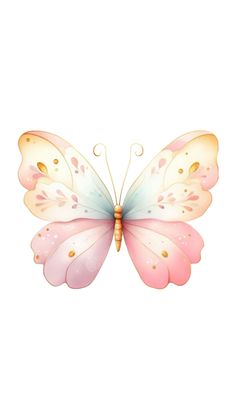 Borboleta linda delicada Butterfly Art Painting, Butterfly Theme, Baby Art, Butterfly Art, Watercolor Clipart, Sake, Rocky, Cute Drawings, Cute Art