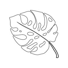 a black and white drawing of a leaf