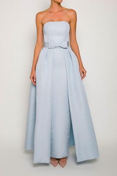 Silk Faille Strapless Column Gown with Bow Convertible Skirt – ALEXIA MARÍA Convertible Skirt, Cocktail Jumpsuit, Column Skirt, Convertible Dress, Column Gown, The Plaza, Ladies Dress Design, Full Skirt, Mother Of The Bride