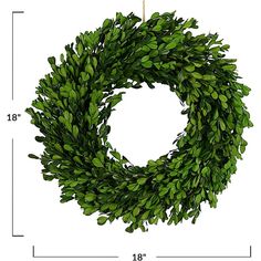 a wreath is shown with measurements for the size