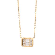 Baguette and Round Diamond Rectangular Necklace - Lee Michaels Fine Jewelry Gold Diamond Necklace, Shiny Things, Round Diamond, Round Diamonds, Gold Diamond, Diamond Necklace, Gold Necklace, Fine Jewelry, Yellow Gold