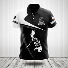 Customize Philippines Map Black And White Shirts These shirts are custom-made-to-order and handcrafted to the highest quality standards. Each shirt is constructed from a premium polyester blend that is ultra-soft and incredibly comfortable. Features a specialty high definition heat-dye application that ensures long lasting color vibrancy even after machine washing. Fabric is durable and resistant to wrinkles, shrinking and mildew. Each shirt is custom printed, cut and sewn just for you when you Black Cotton Polo Shirt With Custom Print, Philippine Map, Black Polo Collar T-shirt With Sublimation Print, Map Black And White, Black And White Shirt, White Shirts, Wrinkles, New Fashion, Philippines