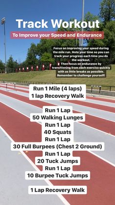 a poster with instructions for how to run on a track and how to use it