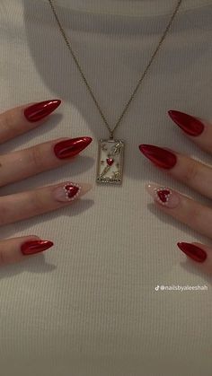 Nagel Tips, Soft Nails, Red Nail, Xmas Nails, Prom Nails, Heart Nails, Classy Nails, Funky Nails