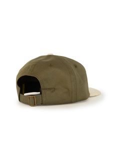 Lite Year Signature 6 Panel Cap. Cotton Twill & Moleskin with adjustable back closure. -Six panel cap-Color: Army Green and Natural-Fabric: Cotton/Moleskin/Nylon-One Size-Made in USA Classic Outdoor Fitted Hat With Six-panel Design, Classic Six-panel Outdoor Fitted Hat, Classic Outdoor Six-panel Fitted Hat, Vintage Khaki Baseball Cap, Vintage Adjustable Canvas Baseball Cap, Classic Curved Brim Snapback Hat For Outdoor, Adjustable Fit Six-panel Snapback Hat For Outdoor, Khaki Cotton Military Baseball Cap, Outdoor Six-panel Snapback Hat