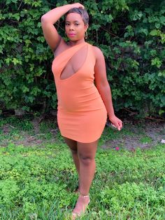 Nothing says Spring like our Georgia Peach Dress. Featuring a stretch fabric, cut out asymmetrical neckline, bold coloring and no closures. Available in sizes Sm, Med, Lrg Model wearing size Medium Spring Asymmetrical Cutout Bodycon Dress, Asymmetrical Cutout Bodycon Dress For Spring, Summer One Shoulder Sleeveless Dress With Cutout, Spring Asymmetrical One Shoulder Dress With Cutout, Summer Sleeveless One Shoulder Dress With Cutout, Asymmetrical One Shoulder Dress With Cutout For Spring, Summer Sleeveless One-shoulder Dress With Cutout, Fitted One-shoulder Dress With Cutout, Orange One-shoulder Fitted Mini Dress