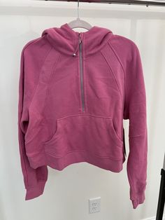 NWT Size M/L Lululemon Oversized Scuba Half Zip Pink Blossom. Scuba Half Zip, Pink Blossom, Half Zip, Blossom, Active Wear, Sweatshirts Hoodie, Women Accessories, Sweatshirts, Clothes For Women