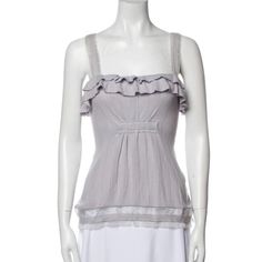 Marc By Marc Jacobs Square Neckline Sleeveless Top Size: S Brand New Condition And Excellent Material. Sleeveless Lavender Ruffled Top, Feminine Sleeveless Purple Top, Feminine Purple Sleeveless Camisole, Spring Lavender Sleeveless Tank Top, Lavender Sleeveless Tank Top For Spring, Lavender Sleeveless Camisole For Summer, Fitted Sleeveless Lavender Camisole, Fitted Lavender Sleeveless Camisole, Square Necklines