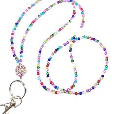 Jewel Tone Sparkle, Beaded Lanyard for Women, Badge, ID Holder, Keychain Thank You Nurse Gifts, Nurse Lanyard, Fabric Lanyard, Beaded Lanyard, Badge Lanyard, Teacher Lanyard, Key Lanyard, Beaded Lanyards, Tortoise Shell Sunglasses