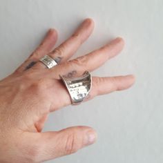 Brutalist Style Sterling Silver Ring Stamped But I Cannot Trace Maker Modern Hammered White Gold Jewelry, Modern Silver Wide Band Jewelry, Modern Silver Jewelry With Wide Band, Modern Handmade Wide Band Jewelry, Modern Hammered Wide Band Jewelry, Modern Hammered Wide Band Ring, Modern Metal Wide Band Ring For Anniversary, Modern Hand Forged Ring Jewelry, Formal Hammered Open Ring Jewelry