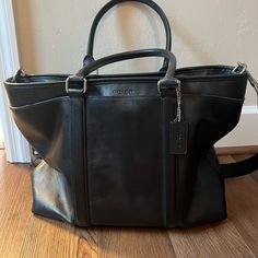 Reposhing This Item I Purchased From @Jessicaryanray. Loved It, But Ready To Rotate For Something New. Questions? Leave A Comment Below! Black Tote Satchel For Errands, Coach Large Tote Shoulder Bag, Coach Tote Shoulder Bag With Top Carry Handle, Coach Tote Satchel With Zipper Closure, Coach Tote Bags With Silver-tone Hardware, Large Tote, Coach Bags, Travel Bags, Black Color