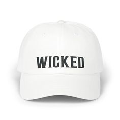 Perfectly Wicked Witch Hat Gift for Her Unique Wicked Fan Gift Halloween Witch Hat Introducing the classic dad cap, a timeless accessory crafted for both style and comfort. Made from 100% cotton this cap offers a soft and breathable feel that's perfect for all-day wear. Its unstructured design and low-profile fit give it a laid-back vibe, while the antique brass buckle closure adds a touch of vintage charm. The matching undervisor and four-row stitching on the visor provide subtle yet stylish details. With six panels and a Permacurv® visor, this cap offers a perfect blend of durability and classic aesthetics. .: 100% cotton  .: Closure: Self-fabric hideaway strap with antique brass buckle and grommet .: Sewn-in label .: Brand sticker on the visor White Halloween Cap, Halloween Witch Hat, Brand Stickers, Dad Cap, Wicked Witch, Dad Caps, Brass Buckle, Timeless Accessories, Witch Hat