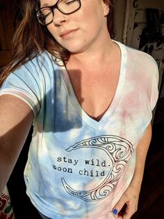 Gorgeous pastel tiedye  v-neck  in an oversized style boyfriend fit. Let it flow, and stay wild moon child. Summer Acid Wash V-neck Top, Stay Wild Kids Shirt, Casual Tie-dye V-neck Tops, Casual Tie Dye V-neck Tops, Wild Child Sweater, Relaxed Fit Cotton T-shirt With Moon Print, Bohemian Short Sleeve T-shirt With Moon Print, Stay Wild Moon Child, Wild Moon