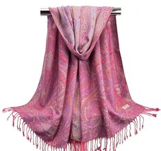 Light weight floral print pashmina scarves for women in vibrant pink color cool and soft-colored scarves, perfect for the summer, spring, and fall seasons. Made from a gentle and silky material, they are equally suitable for the cozy feel of autumn. Each scarf is adorned with 3-inch-long twisted tassels  hanging beautifully at both ends. This adds a nice texture and elegance to this special fashion accessory. These festival shawls are soft to touch, light weight and easy to carry around, which m Wedding Pashmina, Fancy Scarf, Festival Scarves, Bohemian Scarves, Bridesmaid Shawl, Pashmina Wrap, Winter Shawl, Bridal Shawl, Boho Scarfs