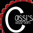 the logo for cassi's classroom, which is located in front of a black background