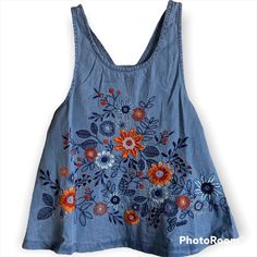 Guess Kids Denim Top With Detailed Embroidery Size Medium 10 - 12 Embroidery Kids Clothes, Guess Kids, Toddler Top, Guess Girl, Guess Shirt, Dressy Shirts, Casual Tanks, Kids Denim, Shirt Embroidery