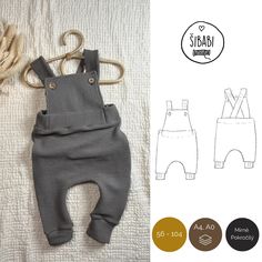 a baby's overall and pants sewing pattern