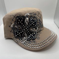 2000s style Rhinestone cross cadet bratz style hat! Size information: ⬇️  * Measured in Adult sizes!  * 22 inches around the crown. * Velcro adjustable in the back (see all photos for reference) Add some early 2000s flair to your wardrobe with this cadet hat in white! With a blingy cross design and a colorful range of options, this cadet style cap is sure to make a statement. (But in a cool way, not in a "trying too hard" way, ya know?) Limited stock, so grab yours now! ♡ hi, thank you so much f Rhinestone Hats, Extreme Happiness, Y2k Shop, Y2k Hats, Real Y2k, 2000s Accessories, Trashy Y2k Aesthetic, Rhinestone Hat, Y2k Hat