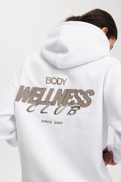 PLUSH PREMIUM GRAPHIC HOODIE Fashionable Hoodies, Clothing Design Ideas, Blue Living Room Decor, Wellness Club, Lined Hoodie, Long Sleeve And Shorts, Hoodie White, Embroidery Monogram, Ladies Wear