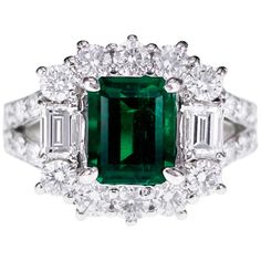 GRS Certified Colombian Muzo Vivid Green 1.99 Carat Emerald Classical Ring For Sale at 1stDibs | vivid green emerald Emerald Rings, Green Emerald Ring, High Jewellery, Modern Engagement Rings, Nature Ring, Sparkly Things, Diamond Jewelry Designs, Colombian Emeralds, Modern Ring