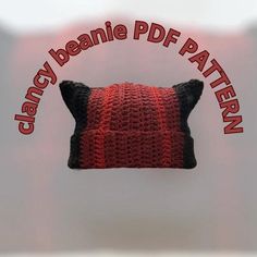 clancy beanie PDF PATTERN a pattern that allows you to make your own hat, adapted to your size pattern in English with all the necessary information Cavetown Balaclava Pattern, Cavetown Crochet Hat, Bluey Bingo Crochet Hat Pattern Free, Anime Beanie Crochet, Crochet Skater Beanie, Black Beanie Crochet, Knitting For Dummies, Make Your Own Hat, Crochet Mask