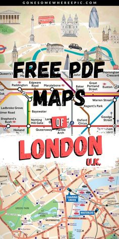 a map with the words freepdd maps of london on it