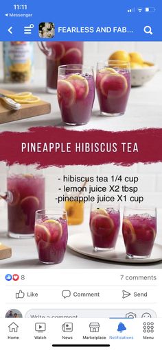 an ad for pineapple hibiscus tea on the app store's website