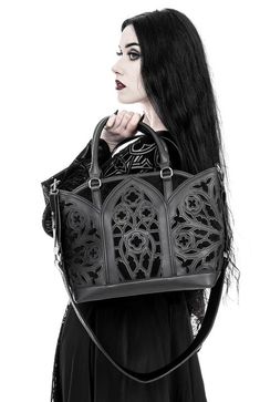 Unleash your dark and mysterious side with our goth catacombs black handbag. crafted with impeccable attention to detail, this hauntingly beautiful accessory is designed to complement your unique style. explore the depths of darkness and embrace your inner gothic essence with this must-have fashion statement. Goth Queen, Gothic Mode, Unique Clothes, Gothic Shop, Gothic Rock, Gothic Architecture, Rave Wear, Jewelry Choker