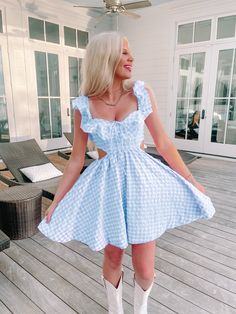 Life in the Dreamhouse Gingham Preppy Dress | Sassy Shortcake | sassyshortcake.com Dorthy Costume, Country Concert Dress, 60s Outfit, Gameday Fits, Life In The Dreamhouse, Sassy Shortcake, Preppy Dress, Pink And Blue Dress, Blue Gingham Dress