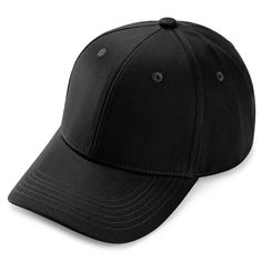 a black baseball cap on a white background