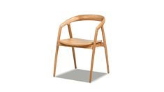 a wooden chair on a white background