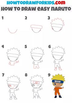 how to draw naruto from the cartoon character naruto step by step