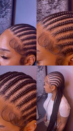 Braided Hairstyles Out Of Face, Conroe Braids Styles, 12 Braids To The Back, Straight Back With Curls At The End, Straight Back Feed In Braids Dramatic Edges, Braids For People With Short Hair, Feeder Braids To The Back, Fred In Braids, Boho Feedin Braids