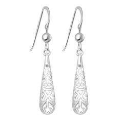 Sterling Silver Filigree Teardrop Earrings Filigree Pattern, Delicate Beauty, Filigree Earrings, Earrings Elegant, Sterling Silver Filigree, Beautiful Style, Of Outfits, Stunning Earrings, Silver Filigree