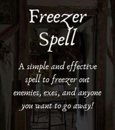 A freezer spell is a type of magic or witchcraft spell intended to "freeze" or halt someone's actions, behaviors, or influence. The concept is that by  freezing an object or representation of a person (such as their name written on paper), the practitioner's intent to stop negative behavior or interference is enacted. Freezer spells are often used for protection or to prevent someone from causing harm or trouble. The specifics of the ritual can vary widely depending on cultural and individual practices, but typically involve placing the target's name or a representation of the target in a container of water and then freezing it. Freezer Spell, Negative Behavior, Types Of Magic, Spell Jars, Spell Work, Wiccan Spell Book, Money Spells