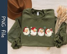 Reindeer Shirt, Santa Sweatshirt, Retro Santa, Santa Shirt, Santa Shirts, Xmas Shirts, Display Picture, Sweatshirt Women, Family Shirt