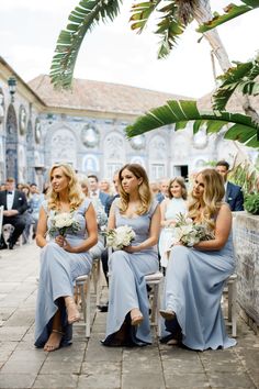 the bridesmaids are waiting for the ceremony to begin