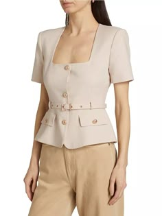 Blazer Top, Peplum Blazer, Pink Swimwear, Petite Style, Strong Shoulders, Belted Blazer, Fit Details, Patent Leather Heels, Work Looks